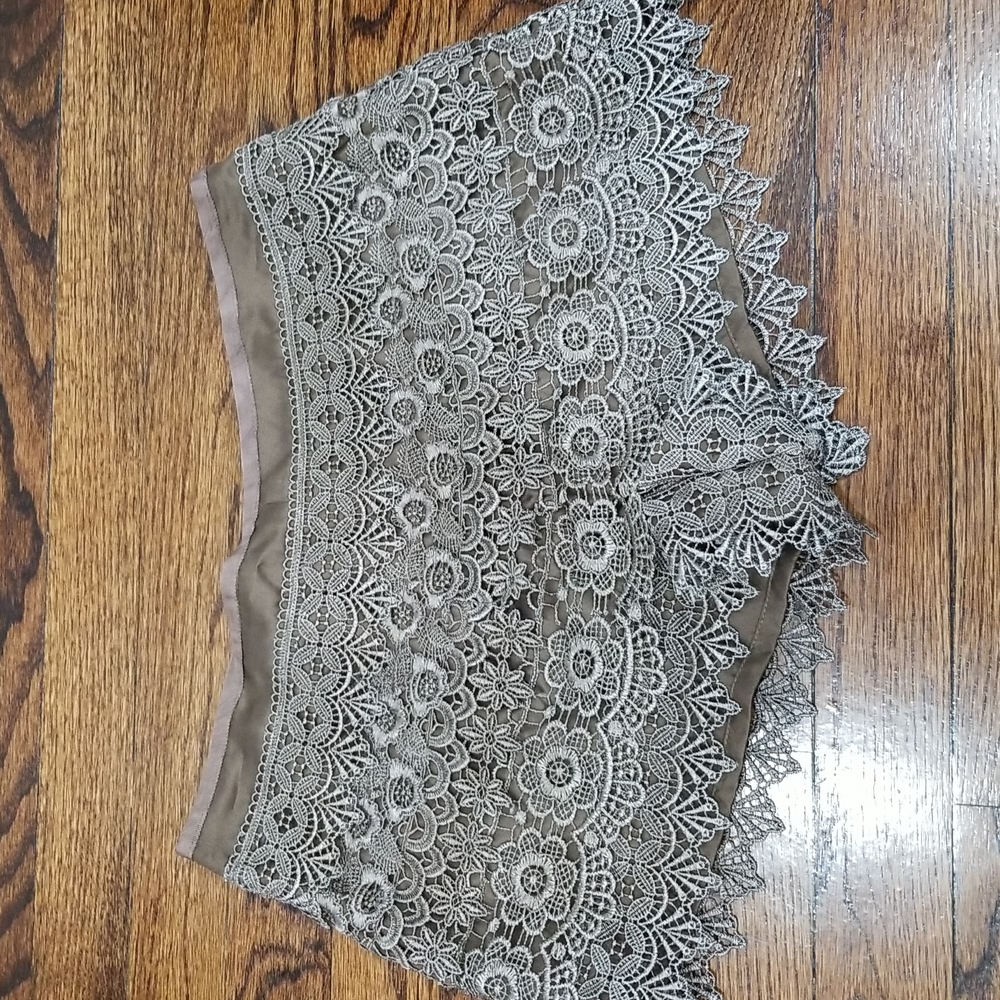 Mystique Paris New York Lace Overlaid Shorts
